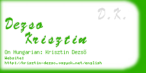dezso krisztin business card